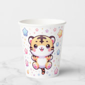 Niedliche moderne Tiger Baby-Dusche Pappbecher (Vorderseite)