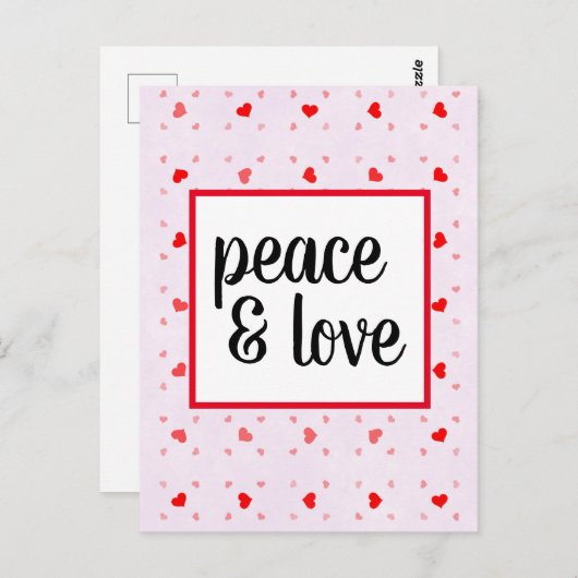 Niedliche moderne Typografie - Frieden und Liebe P Postkarte (Vorne/Hinten)