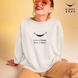 Niedliche moderne Typografie Lächeln Einfach Weiß Sweatshirt
