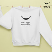Niedliche moderne Typografie Lächeln Einfach Weiß Sweatshirt