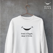 Niedliche moderne Typografie Lächeln Einfach Weiß Sweatshirt