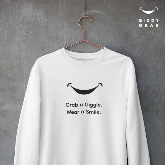 Niedliche moderne Typografie Lächeln Einfach Weiß Sweatshirt