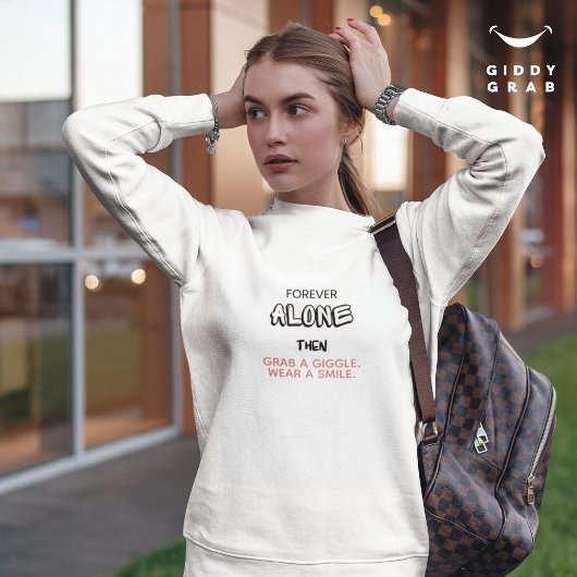 Niedliche moderne Typografie Lächeln Einfach Weiß Sweatshirt