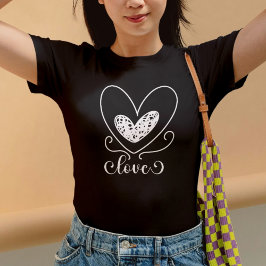 Niedliche moderne Typografie-Liebe Herz Valentinst T-Shirt