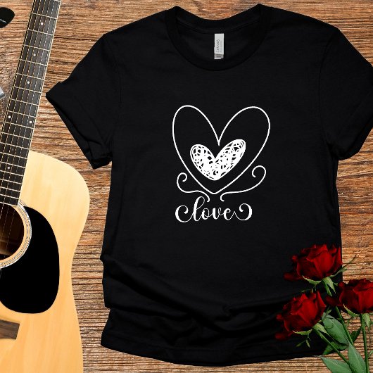 Niedliche moderne Typografie-Liebe Herz Valentinst T-Shirt