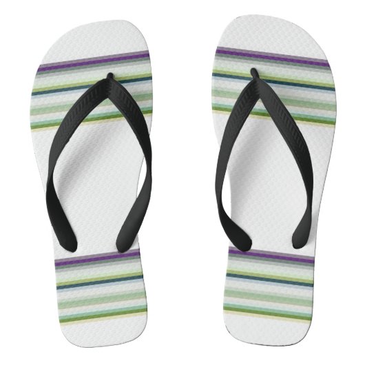 Niedliche, moderne weiße Streifen Badesandalen (Fußbett)