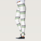 Niedliche, moderne weiße Streifen Leggings (Links)