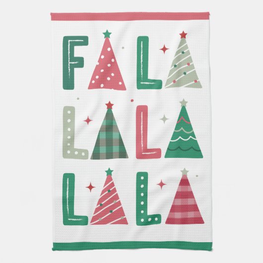 Niedliche moderne Whimsical Fa La La Geschirrtuch (Vertikal)