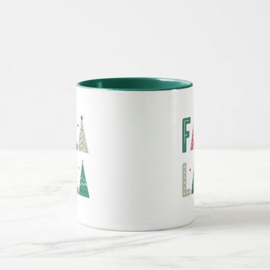 Niedliche moderne Whimsical Fa La La Holiday Tasse (Zentrum)