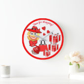 Niedliche Modewashion Emoji mit Shopping Große Wanduhr (Zuhause)