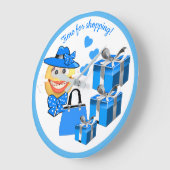 Niedliche Modewashion Emoji mit Shopping Große Wanduhr (Winkel)