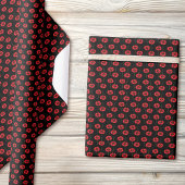 Niedliche Mohnblumen Blume Rotes und Schwarzes Wra Geschenkpapier
