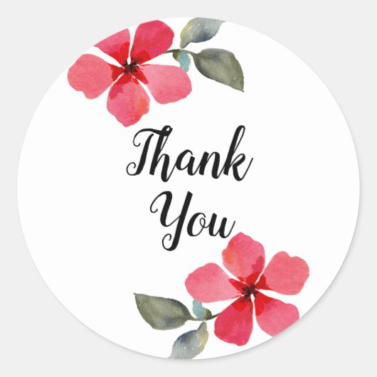 Niedliche Mohnblumen Rote Frühlingsblumen Blumenge Runder Aufkleber (Vorderseite)