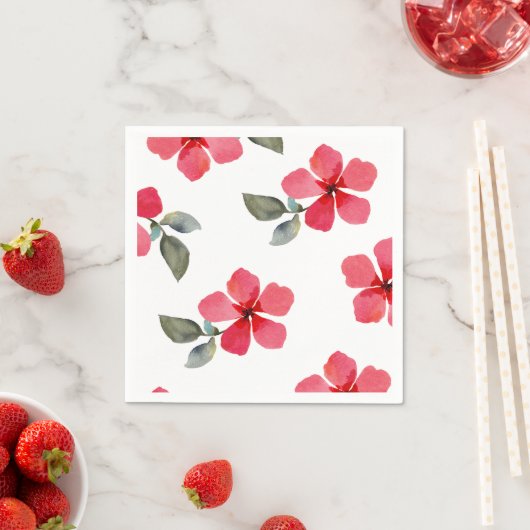 Niedliche Mohnblumen Rote Frühlingsblumen Blumenge Serviette (Beispiel)