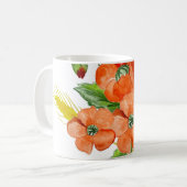 Niedliche Mohnblüten-Blume Kaffeetasse (Vorderseite Links)
