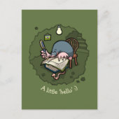 Niedliche Mole ein wenig Hallo schreiben in Burrow Postkarte (Vorderseite)