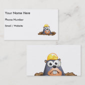 Niedliche Mole-grabender Cartoon Visitenkarte (Vorne/Hinten)