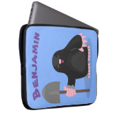 Niedliche Mole mit SchaufelCartoon Laptopschutzhülle (Vorne Rechts)
