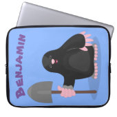 Niedliche Mole mit SchaufelCartoon Laptopschutzhülle (Vorderseite)