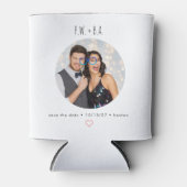 Niedliche Molkenkarton-Monogramm-Hochzeitdatum Ger Dosenkühler (Vorderseite)