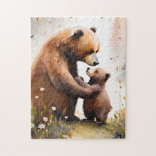 Niedliche Mommy & Baby Bär Puzzle (Vertikal)