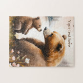 Niedliche Mommy & Baby Bärenbeilage Puzzle (Horizontal)