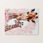 Niedliche Mommy & Baby-Giraffe Puzzle (Horizontal)