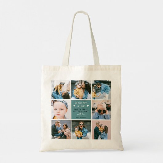 Niedliche "Mommy & Me" FotoCollage 1. Mutter Tragetasche (Rückseite)