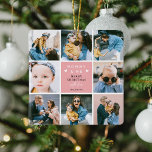Niedliche "Mommy & Me" Fotocollage Frohe Weihnacht Keramikornament<br><div class="desc">Erstellen Sie Ihre eigenen "Mommy & Me" Keepake Foto Weihnachtsschmuck. Das Design verfügt über 8 trendige insta quadratische Bilder Ihrer Wahl, der niedliche Text "Mommy & Me" mit zwei kleinen Herzen - Frohe Weihnachten! "mit Liebe" in elegantem Kalligrafieschrift und dem Namen, von dem es stammt. Ein wunderschönes Weihnachtsgeschenk für die...</div>