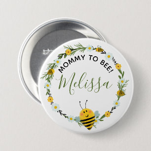 Niedliche Mommy to Bee Daisies Wreath Bee Baby Dus Button