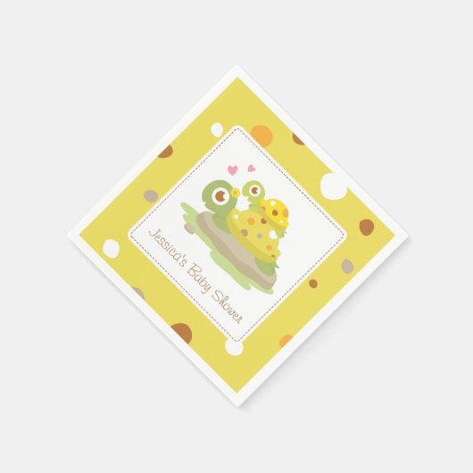 Niedliche Mommy Turtle Baby Dusche Party Supplemen Serviette (Ecke)