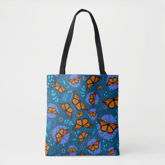 Niedliche Monarch Butterfly Garden Patterns Tasche (Vorderseite)
