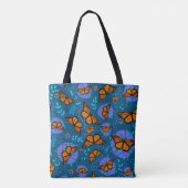 Niedliche Monarch Butterfly Garden Patterns Tasche (Rückseite)