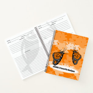 Niedliche Monarchschmetterlinge Orange als Favorit Notizblock