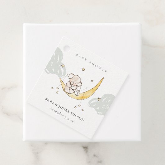 Niedliche Mondstars Elephant Bunny Neutral Baby Sh Geschenkanhänger (Beispiel)