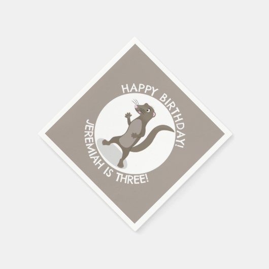 Niedliche mongoische personalisierte Cartoon Gebur Serviette (Ecke)