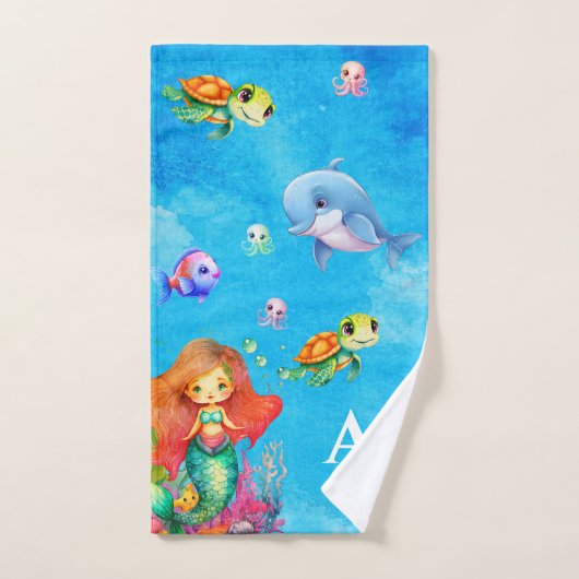 Niedliche Mongram Meerschildkröte-Dolphin Badhandtuch Set (Handtuch)