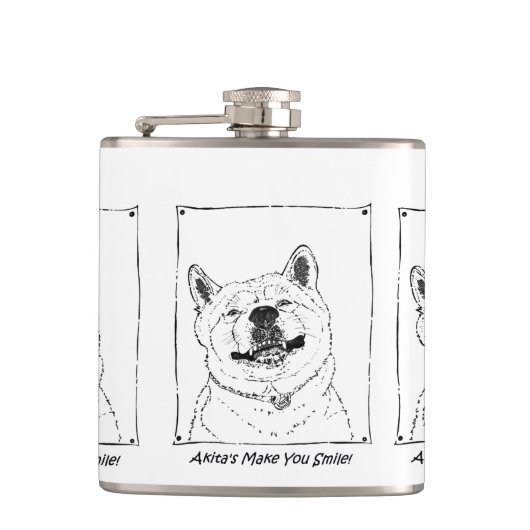 niedliche monochrome Aufnahme eines lustigen Hunde Flachmann (Vorderseite)