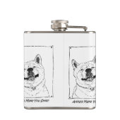 niedliche monochrome Aufnahme eines lustigen Hunde Flachmann (Rückseite)