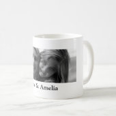 Niedliche monochrome Schwestertage Kaffeetasse (VorderseiteRechts)