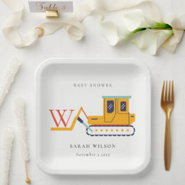 Niedliche Monogram Construction Gabel Lift Baby Du Pappteller