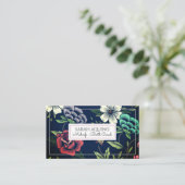 Niedliche Monogram Floral Doula Midfrau Geburtshil Visitenkarte (Stehend Vorderseite)