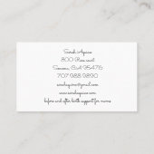 Niedliche Monogram Floral Doula Midfrau Geburtshil Visitenkarte (Rückseite)