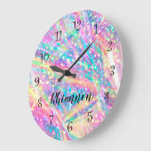 Niedliche Monogram Glitzy Girly Wall Decke Große Wanduhr (Winkel)