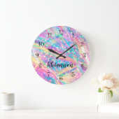Niedliche Monogram Glitzy Girly Wall Decke Große Wanduhr (Zuhause)