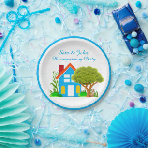 Niedliche Monogram Housewärme Party Paper Tellers  Pappteller