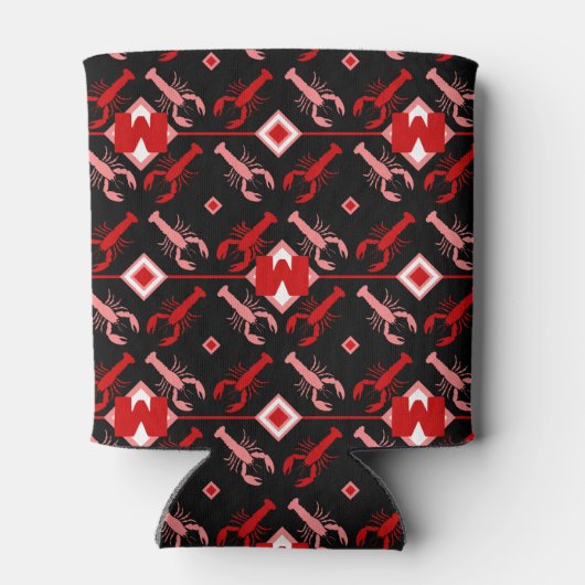 Niedliche Monogram & Lobster Season Nautical Dosenkühler (Rückseite)