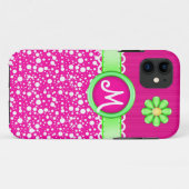 Niedliche Monogram Polka Dots und Blume iPhone 5 F Case-Mate iPhone Hülle (Rückseite (Horizontal))