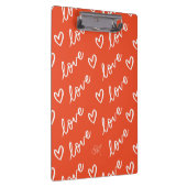 Niedliche Monogram Red Letters Liebe & Heart Doodl Klemmbrett (Rechts)