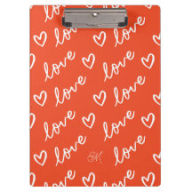 Niedliche Monogram Red Letters Liebe & Heart Doodl